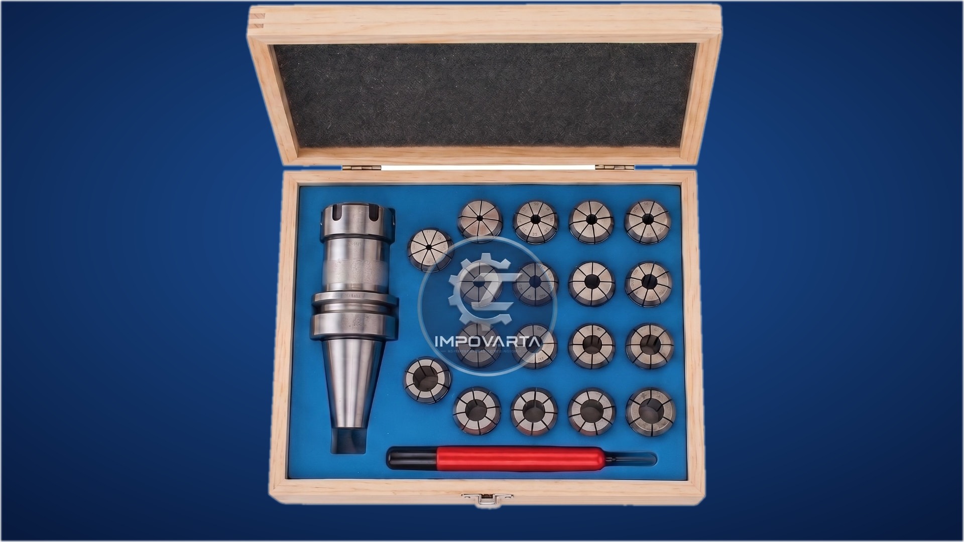 Portapinzas BT40 ER32 con 18 Boquillas — ER32-SET18, accesorio para maquinaria industrial CNC